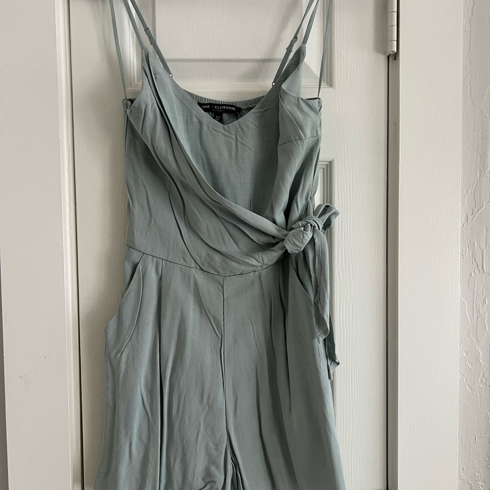 One Clothing Sage Green Wrap Romper